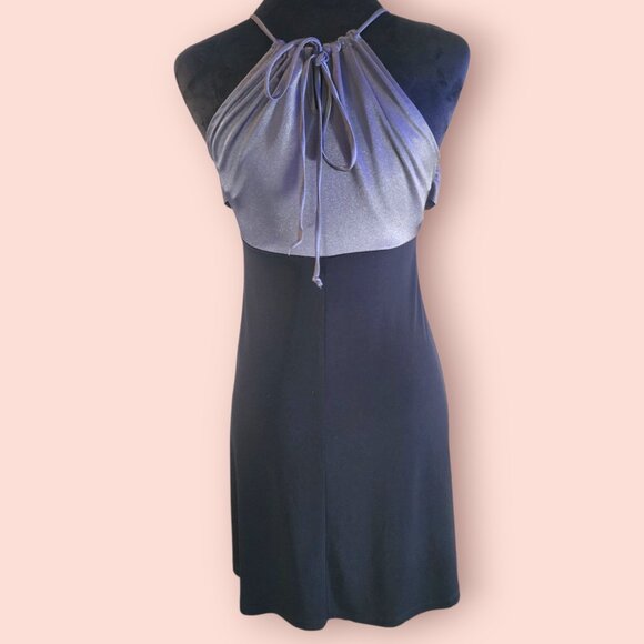 Y2K mcbling ruffled halter style dress party homecoming 2000s a-line size M - Picture 2 of 10